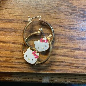 Hello Kitty Gold Hoop Earrings